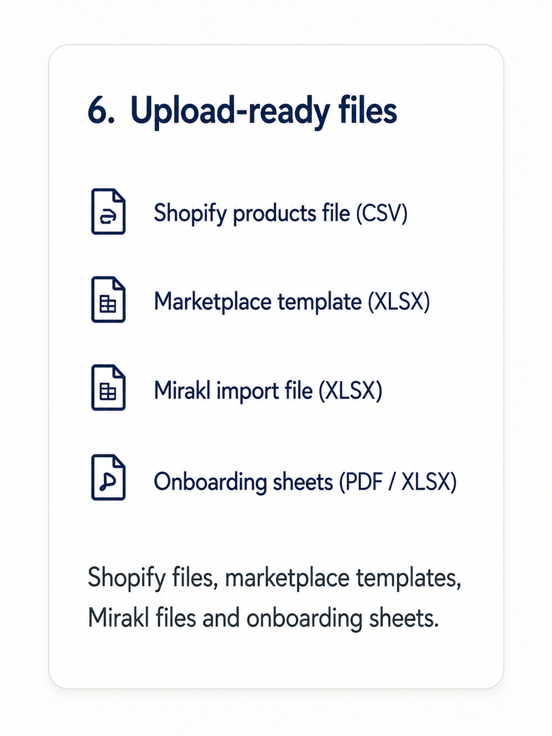 Upload-ready files card